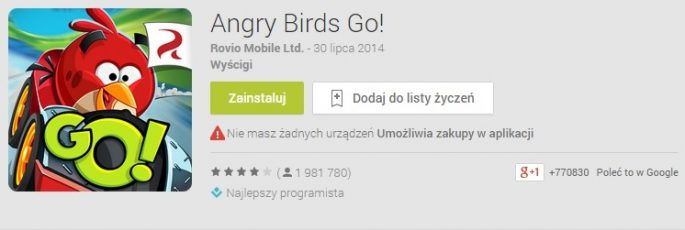 Angry Birds Go, źródło: play.google.com