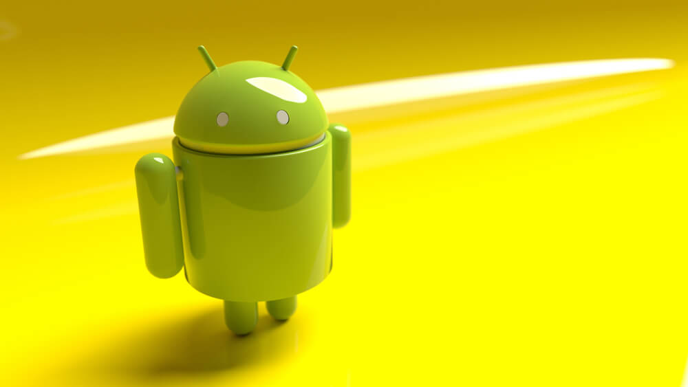 Android na żółtym tle